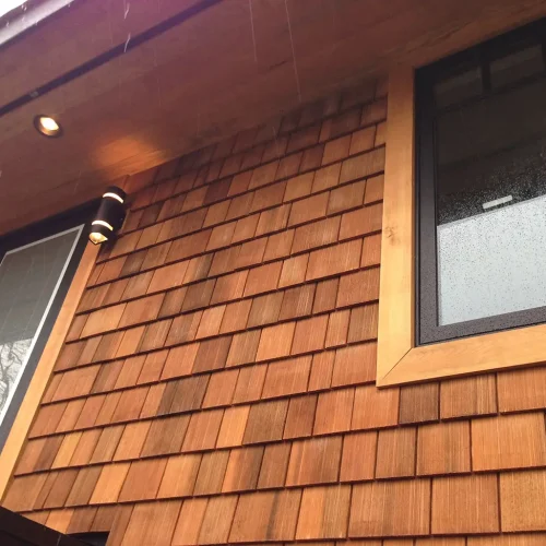 #1 18″ Western Red Cedar Machine Grooved R&R Sidewall Shingle